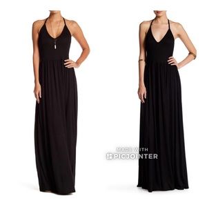 Go Couture Black Maxi Dress M Medium Halter Tie Neck